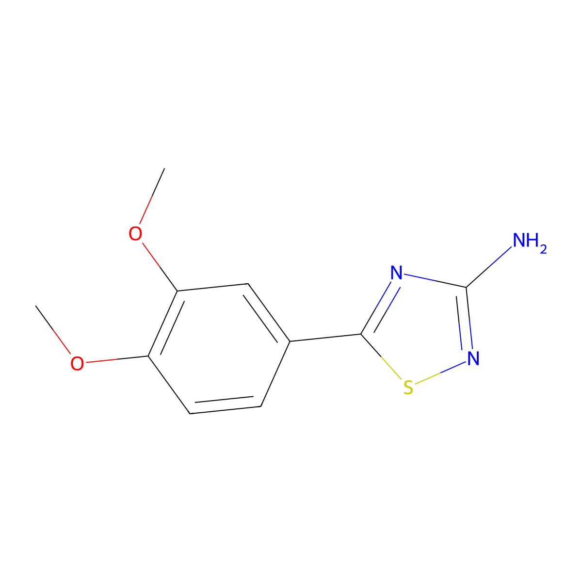 5-(3,4-Dimethoxyphenyl)-1,2,4-thiadiazol-3-amine molecular structure, CAS 1086385-71-8