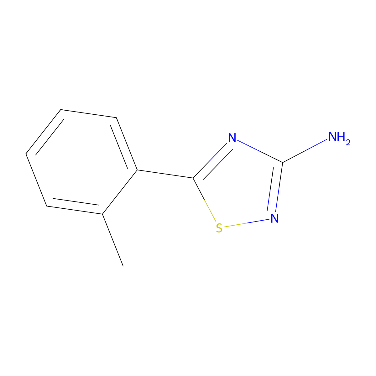 5-(2-Methylphenyl)-1,2,4-thiadiazol-3-amine molecular structure, CAS 1086385-74-1