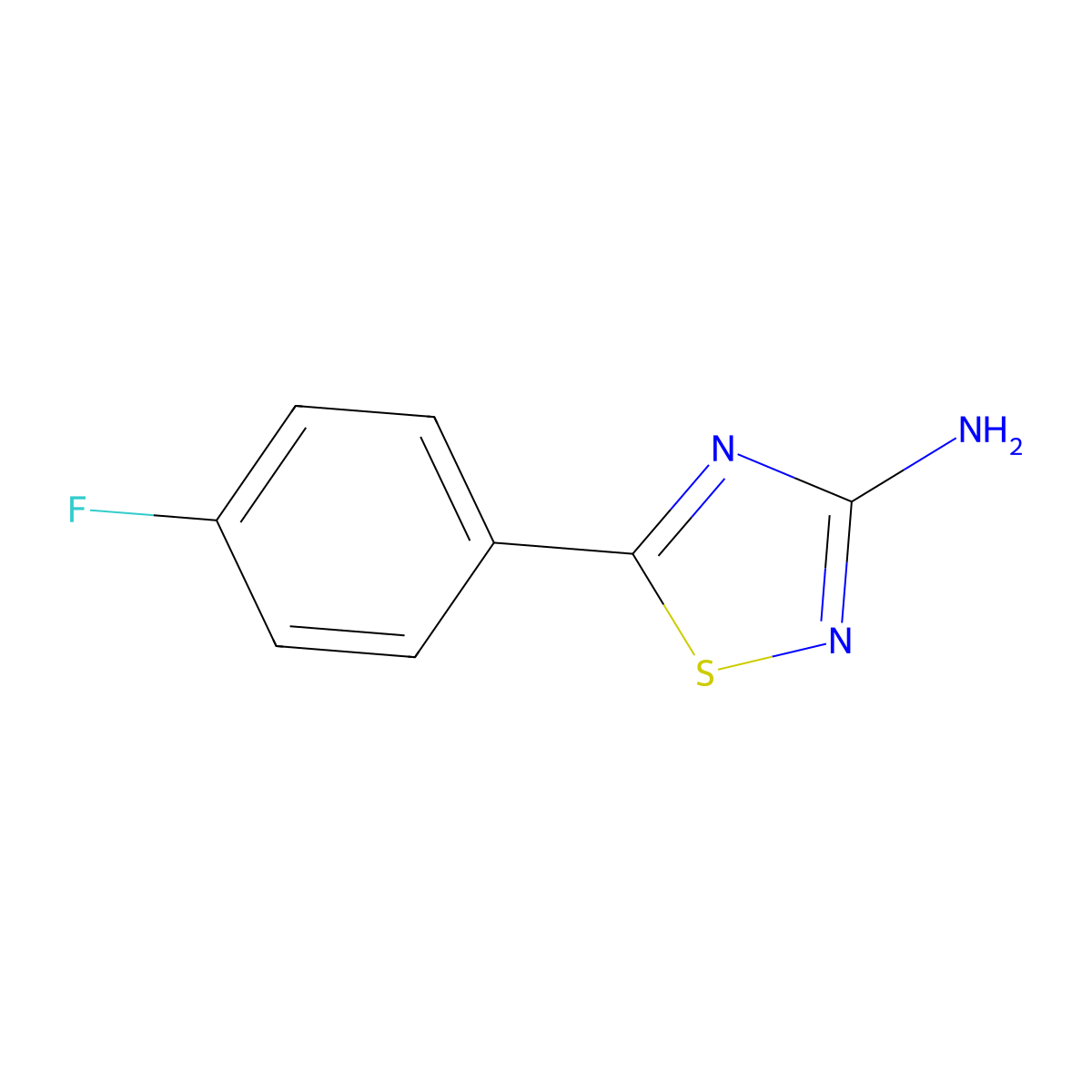 5-(4-Fluorophenyl)-1,2,4-thiadiazol-3-amine molecular structure, CAS 1086385-83-2