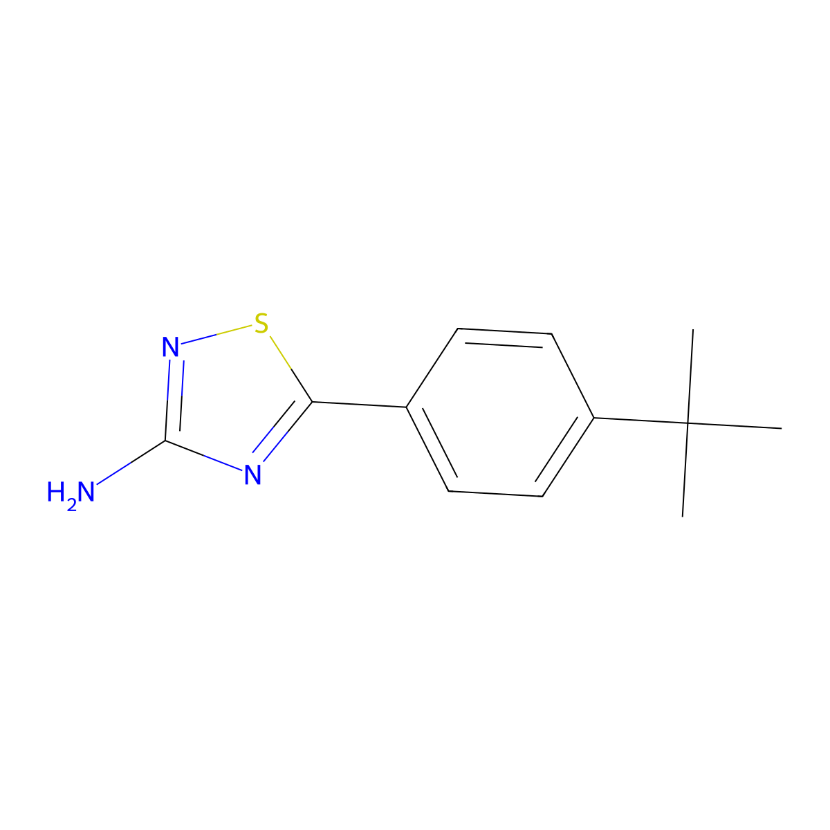 5-(4-Tert-butylphenyl)-1,2,4-thiadiazol-3-amine molecular structure, CAS 1086385-86-5
