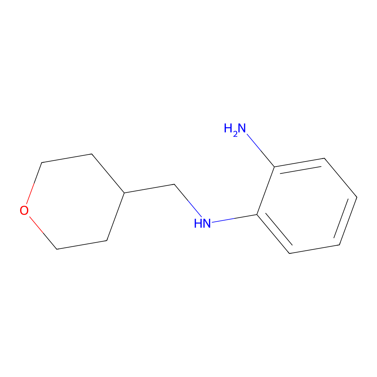 N1-[(oxan-4-yl)methyl]benzene-1,2-diamine molecular structure, CAS 1086386-02-8