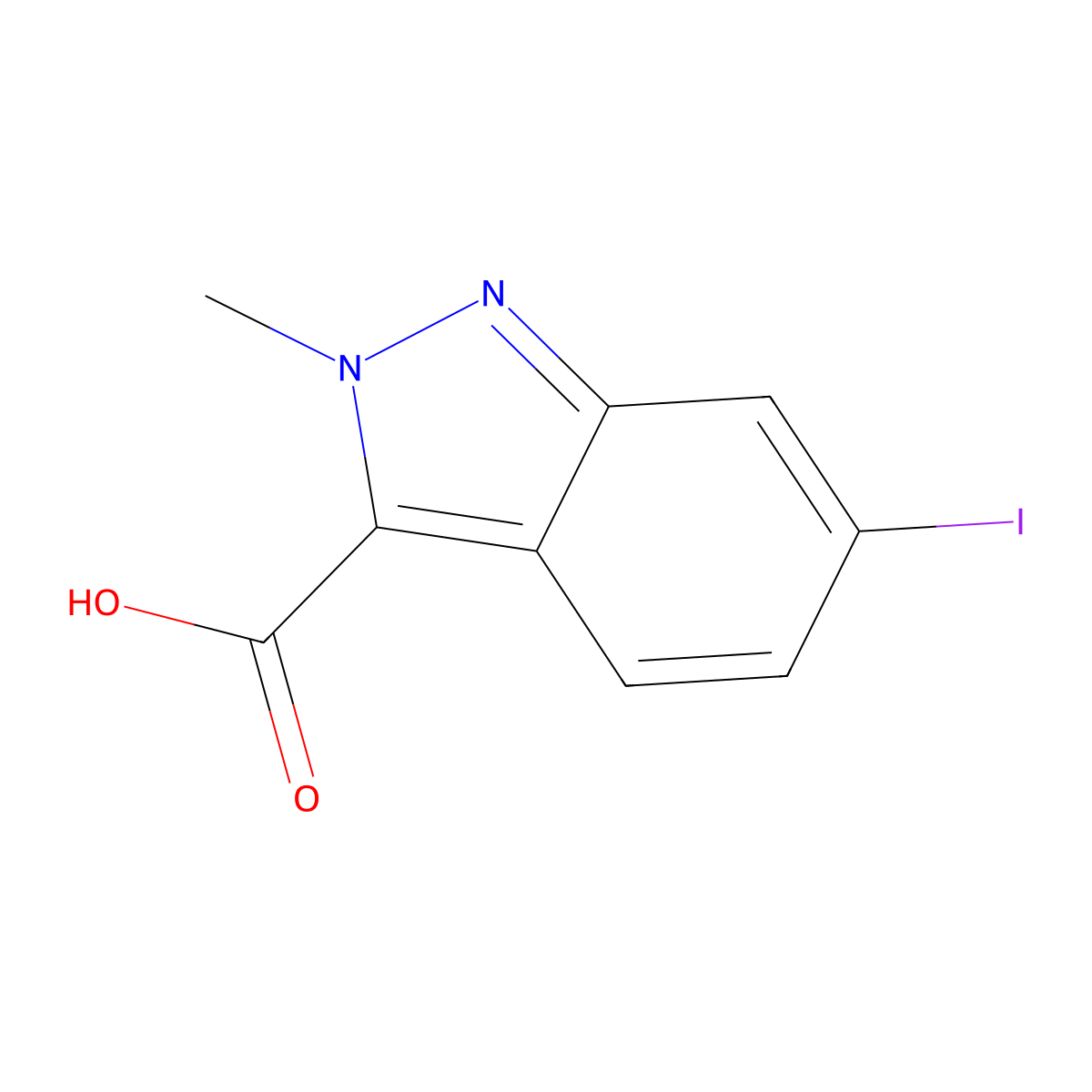 6-Iodo-2-methyl-2H-indazole-3-carboxylic acid molecular structure, CAS 1086386-13-1