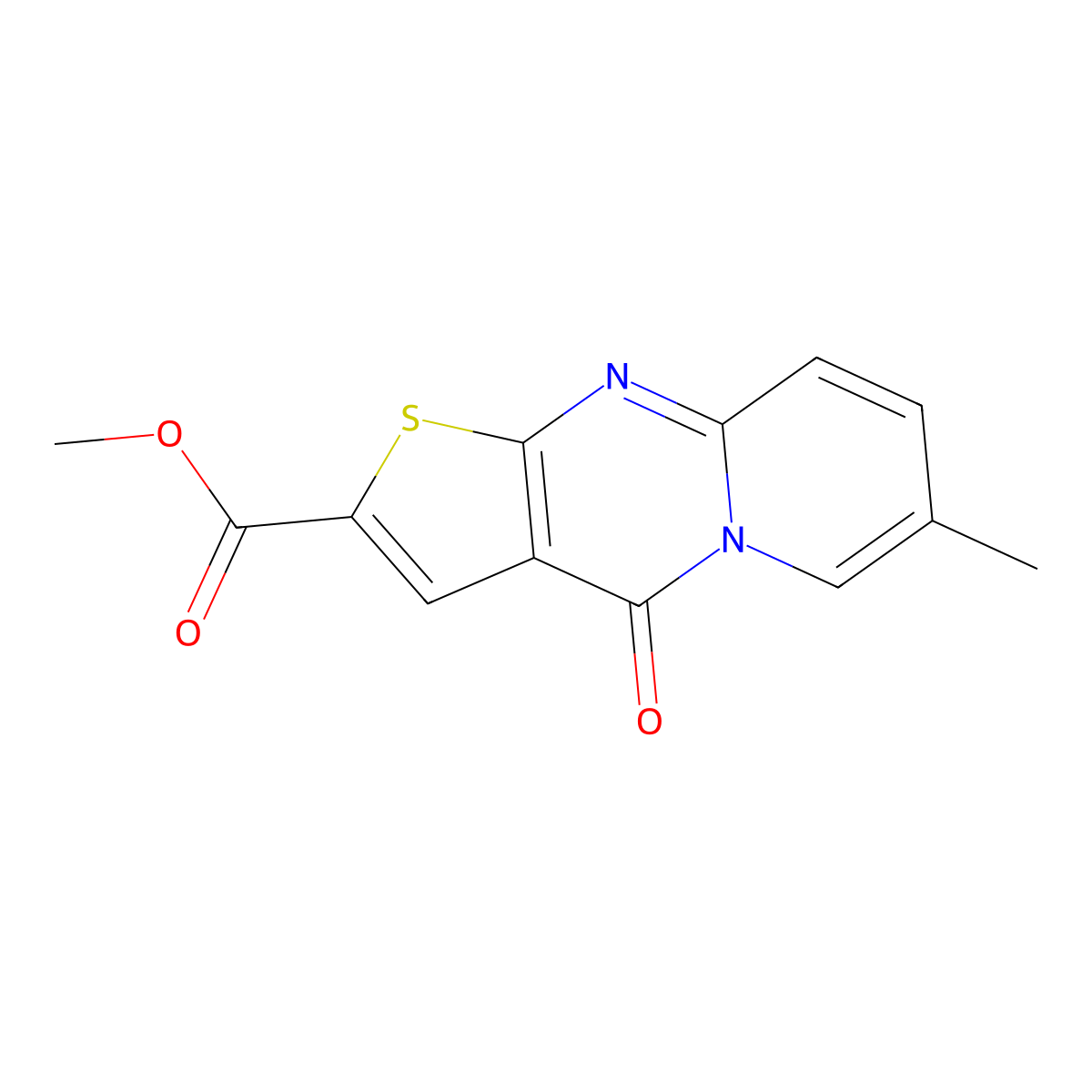 methyl 7-methyl-4-oxo-4H-pyrido[1,2-a]thieno[2,3-d]pyrimidine-2-carboxylate molecular structure, CAS 1086386-51-7