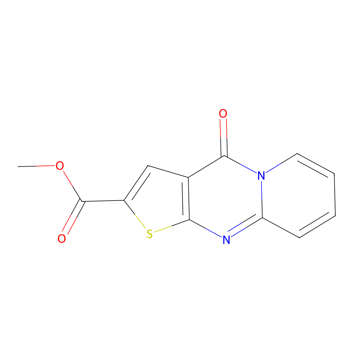 methyl 4-oxo-4H-pyrido[1,2-a]thieno[2,3-d]pyrimidine-2-carboxylate molecular structure, CAS 1086386-53-9