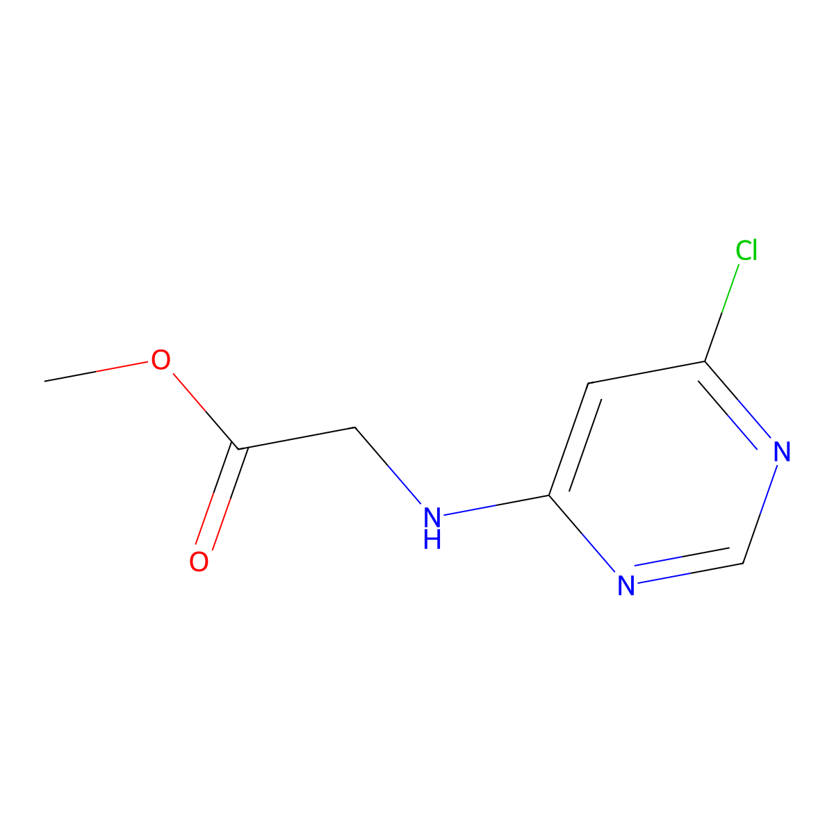 Methyl (6-chloropyrimidin-4-yl)glycinate molecular structure, CAS 1086386-57-3