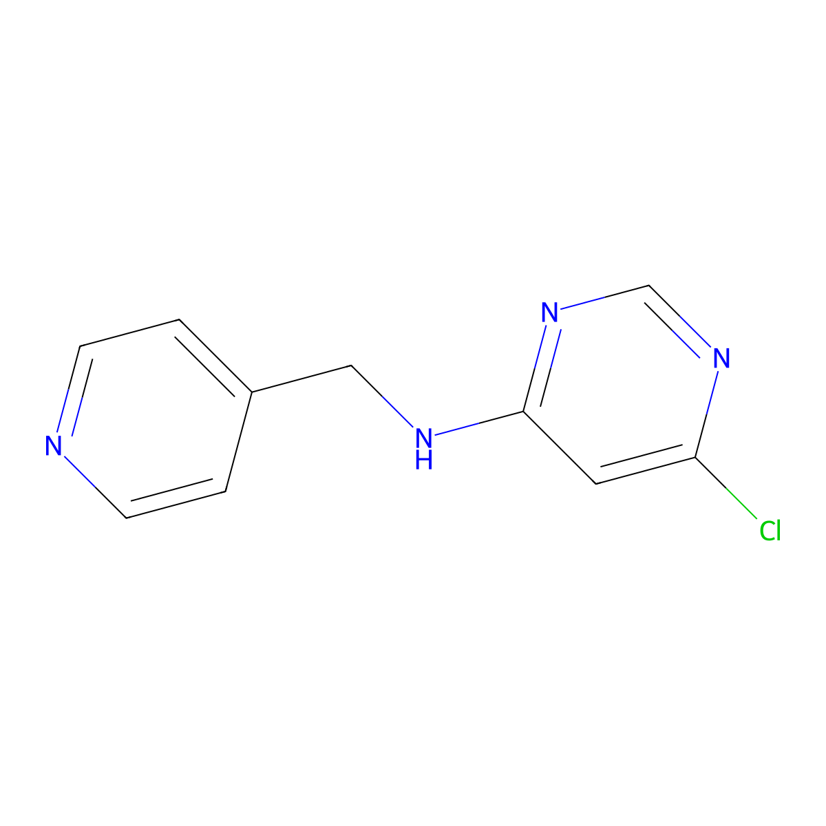 6-chloro-N-(pyridin-4-ylmethyl)pyrimidin-4-amine molecular structure, CAS 1086386-59-5