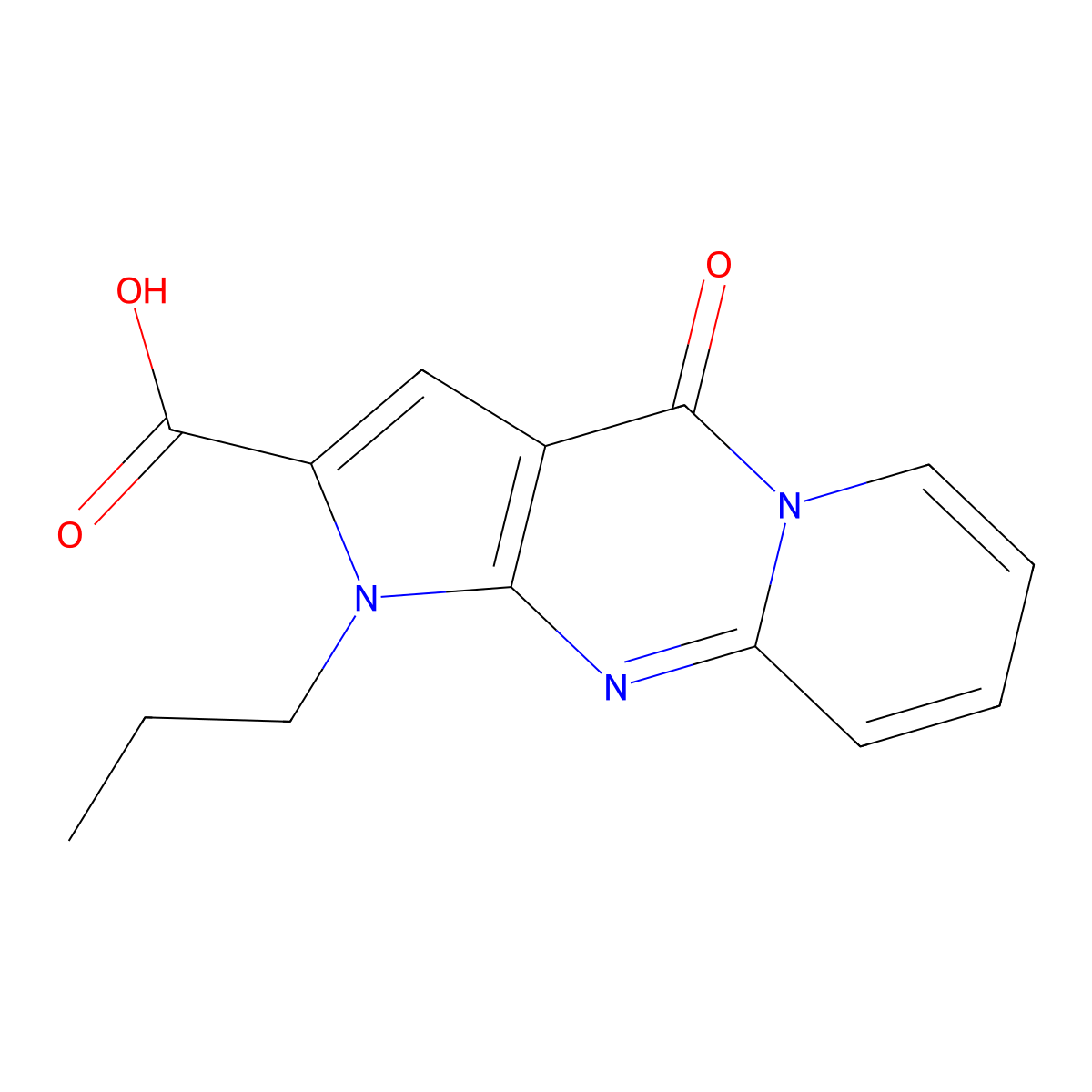 4-Oxo-1-propyl-1,4-dihydropyrido[1,2-a]pyrrolo[2,3-d]pyrimidine-2-carboxylic acid molecular structure, CAS 1086386-69-7