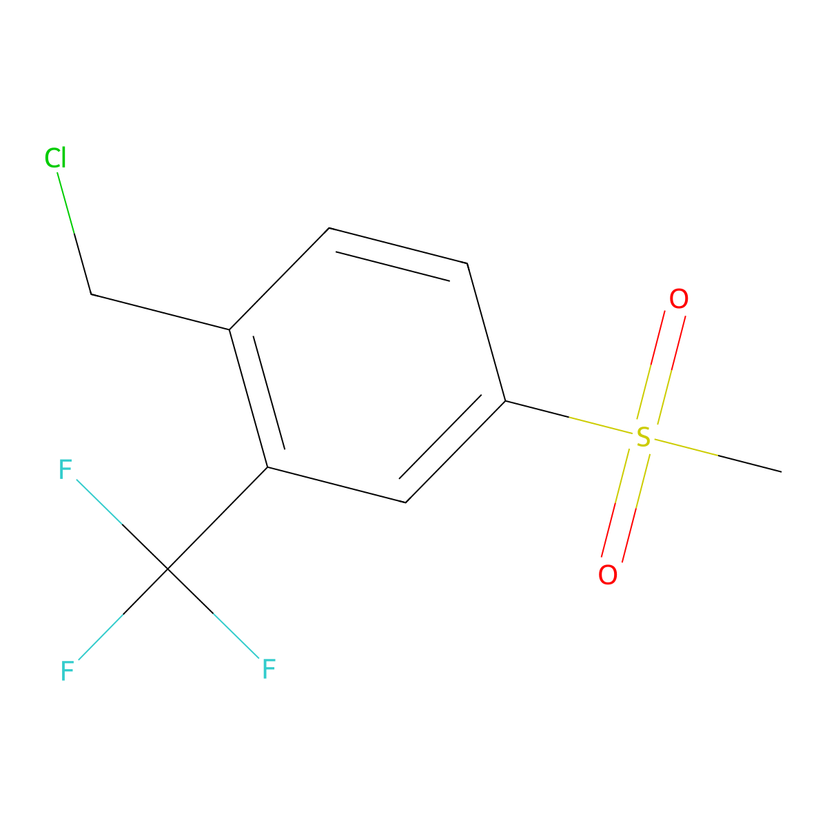 1-(Chloromethyl)-4-(methylsulfonyl)-2-(trifluoromethyl)benzene molecular structure, CAS 1086389-83-4