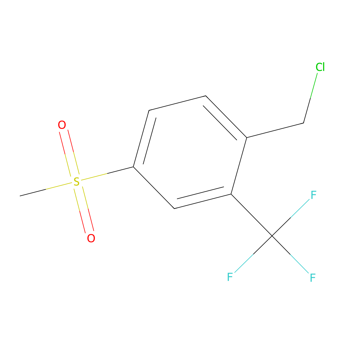 1-(Chloromethyl)-4-(methylsulfonyl)-2-(trifluoromethyl)benzene molecular structure, CAS 1086389-83-4