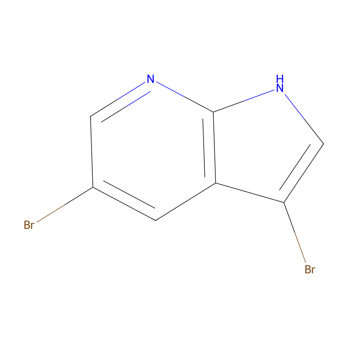 3,5-Dibromo-1H-pyrrolo[2,3-B]pyridine molecular structure, CAS 1086389-94-7