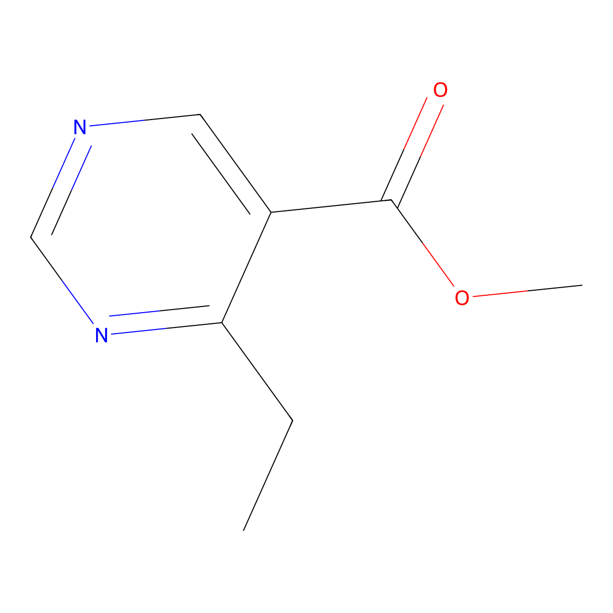 Methyl-4-ethylpyrimidine-5-carboxylate molecular structure, CAS 1086390-87-5