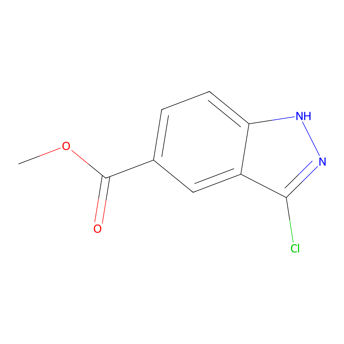 Methyl 3-chloro-1H-indazole-5-carboxylate molecular structure, CAS 1086391-00-5