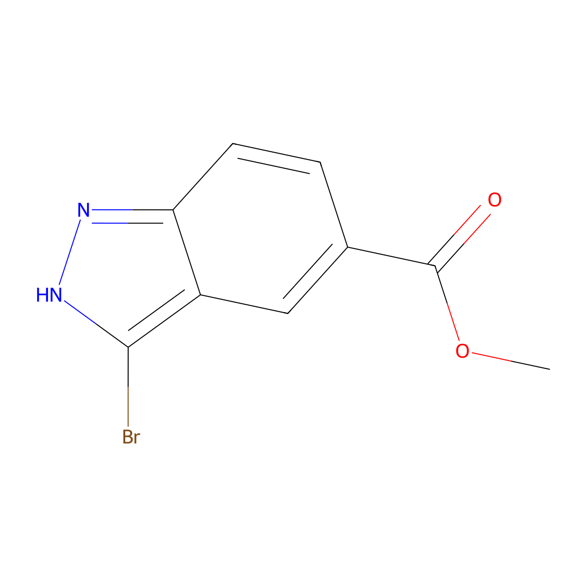 Methyl 3-bromo-1H-indazole-5-carboxylate molecular structure, CAS 1086391-06-1