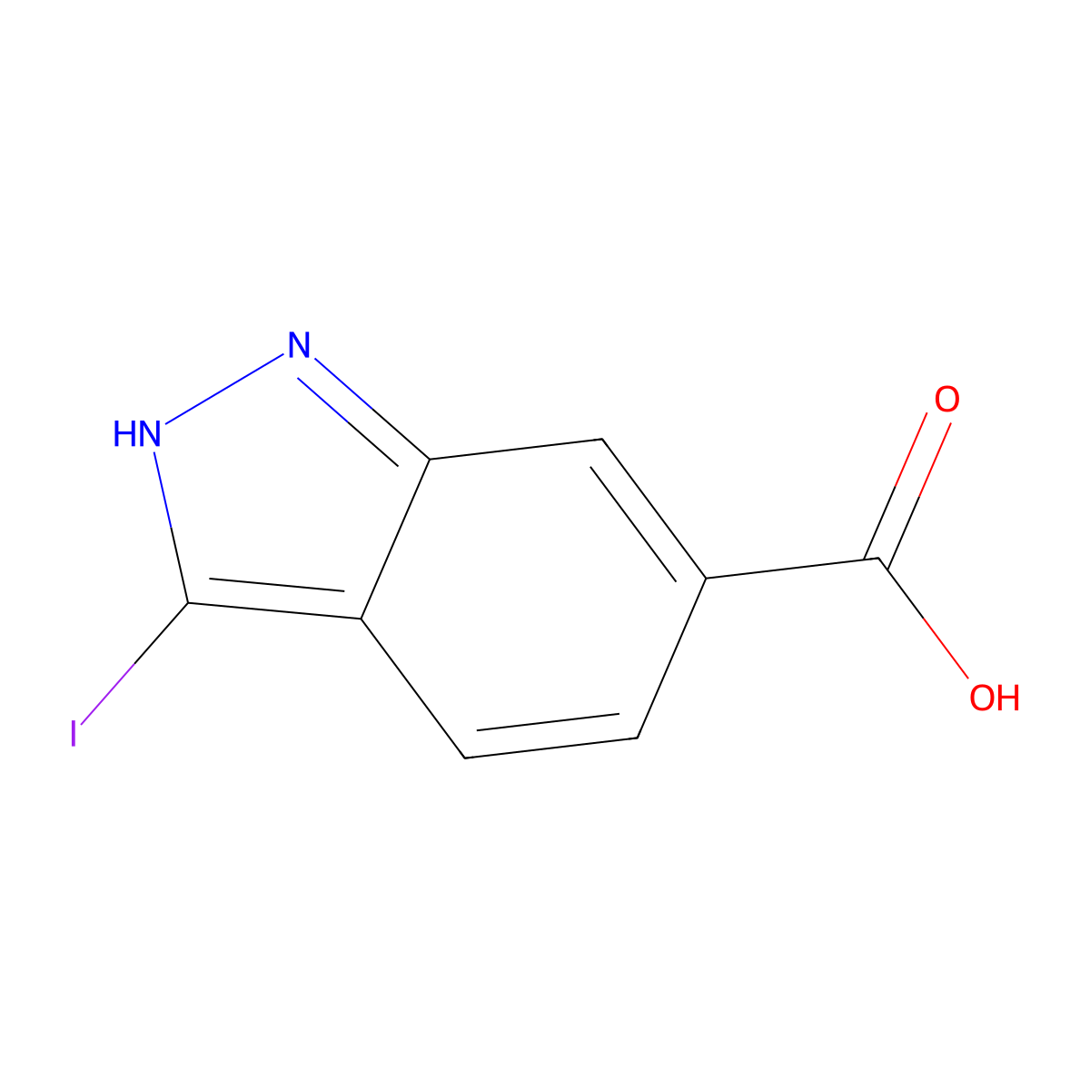 3-Iodo-1H-indazole-6-carboxylic acid molecular structure, CAS 1086391-11-8