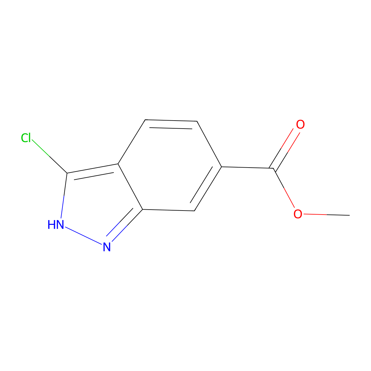 Methyl 3-chloro-1H-indazole-6-carboxylate molecular structure, CAS 1086391-18-5