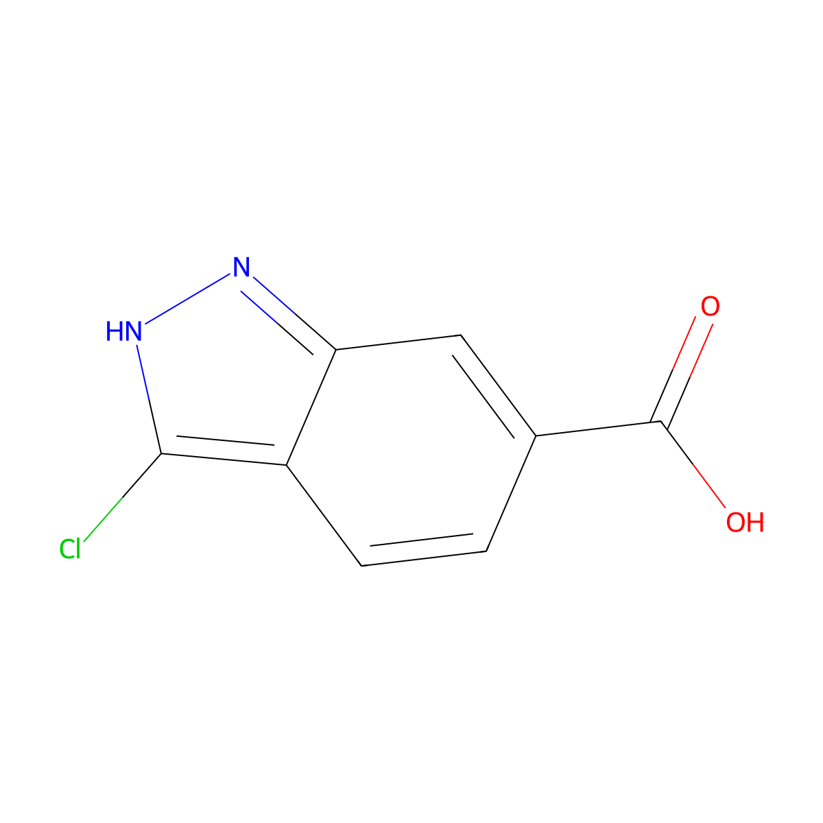 3-Chloro-1H-indazole-6-carboxylic acid molecular structure, CAS 1086391-21-0