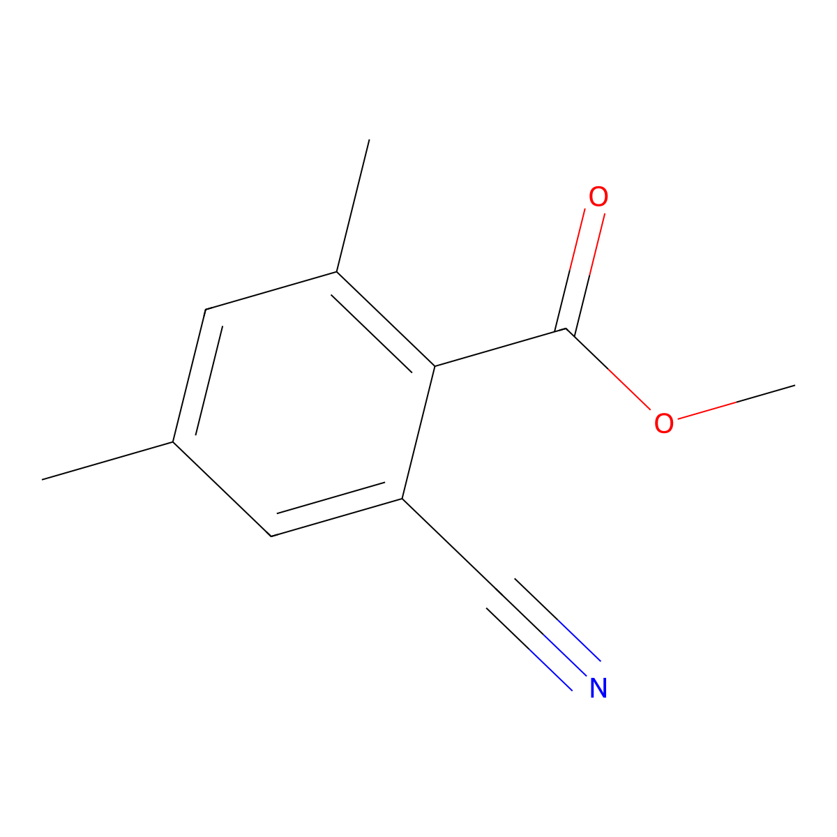 2-Cyano-4,6-dimethyl-benzoic acid methyl ester molecular structure, CAS 1086391-93-6