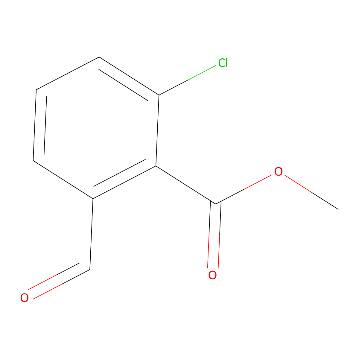 Methyl 2-chloro-6-formyl-benzoate molecular structure, CAS 1086391-95-8