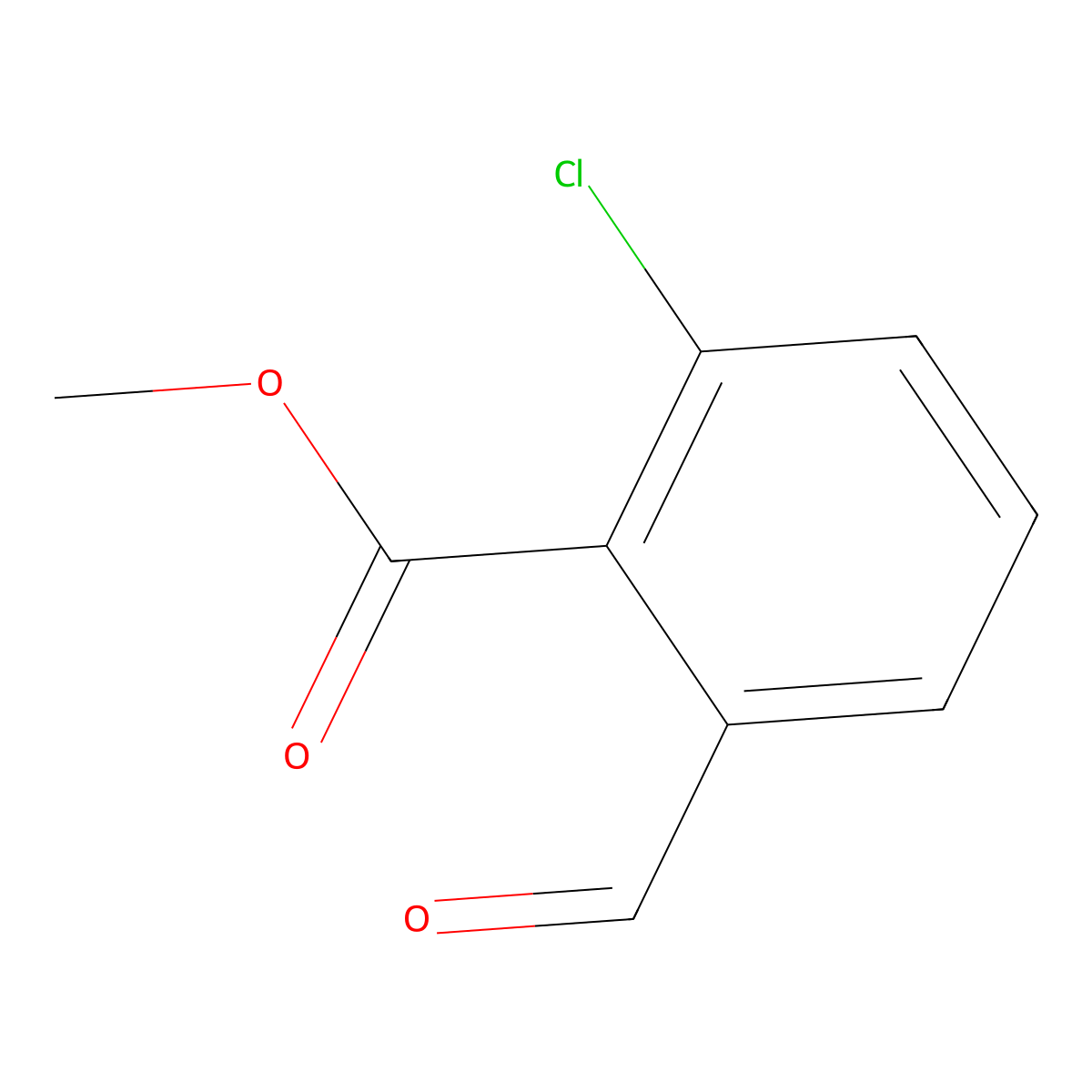 Methyl 2-chloro-6-formyl-benzoate molecular structure, CAS 1086391-95-8