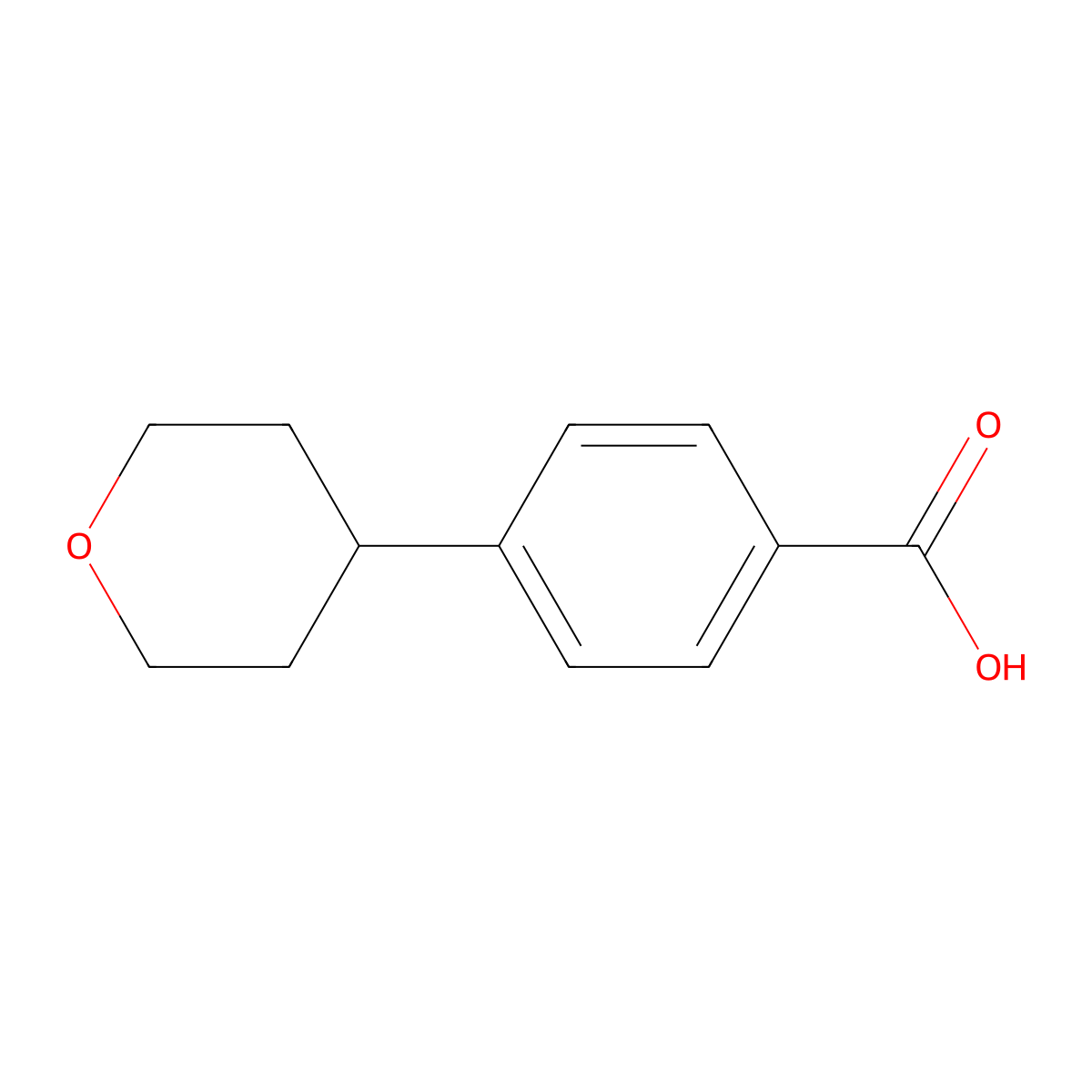 4-(Oxan-4-yl)benzoic acid molecular structure, CAS 1086391-97-0
