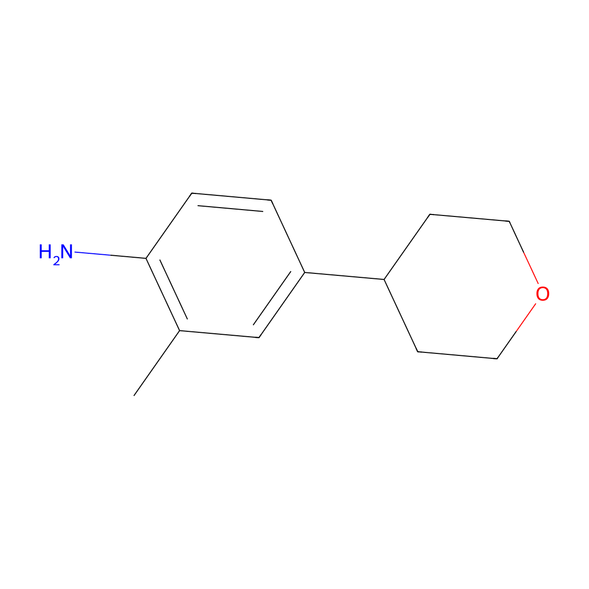 2-Methyl-4-(tetrahydro-2H-pyran-4-yl)aniline molecular structure, CAS 1086392-01-9