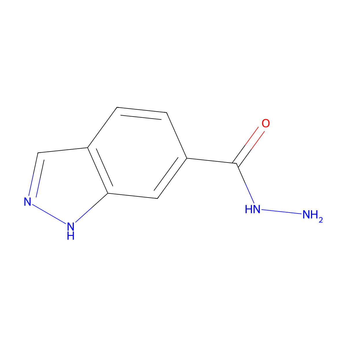 1H-indazole-6-carbohydrazide molecular structure, CAS 1086392-18-8