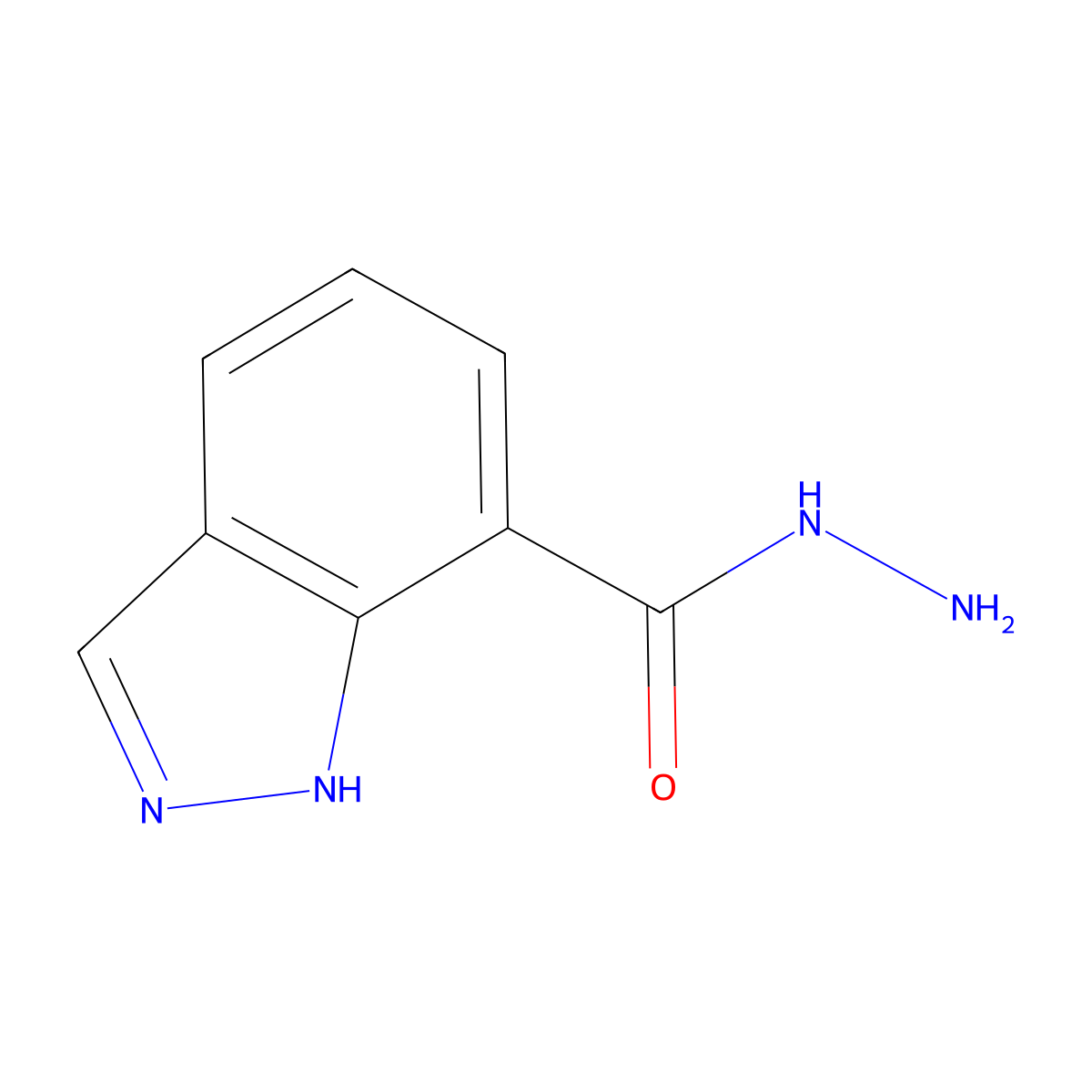 1H-Indazole-7-carbohydrazide molecular structure, CAS 1086392-20-2