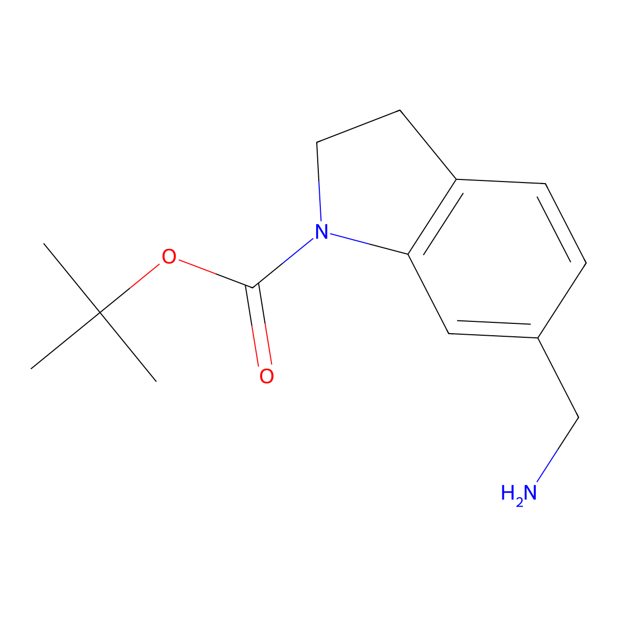tert-Butyl 6-(aminomethyl)indoline-1-carboxylate molecular structure, CAS 1086392-26-8