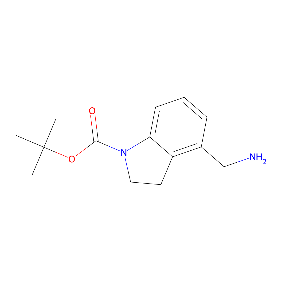 4-Aminomethyl-2,3-dihydroindole-1-carboxylic acid t-butyl ester molecular structure, CAS 1086392-32-6
