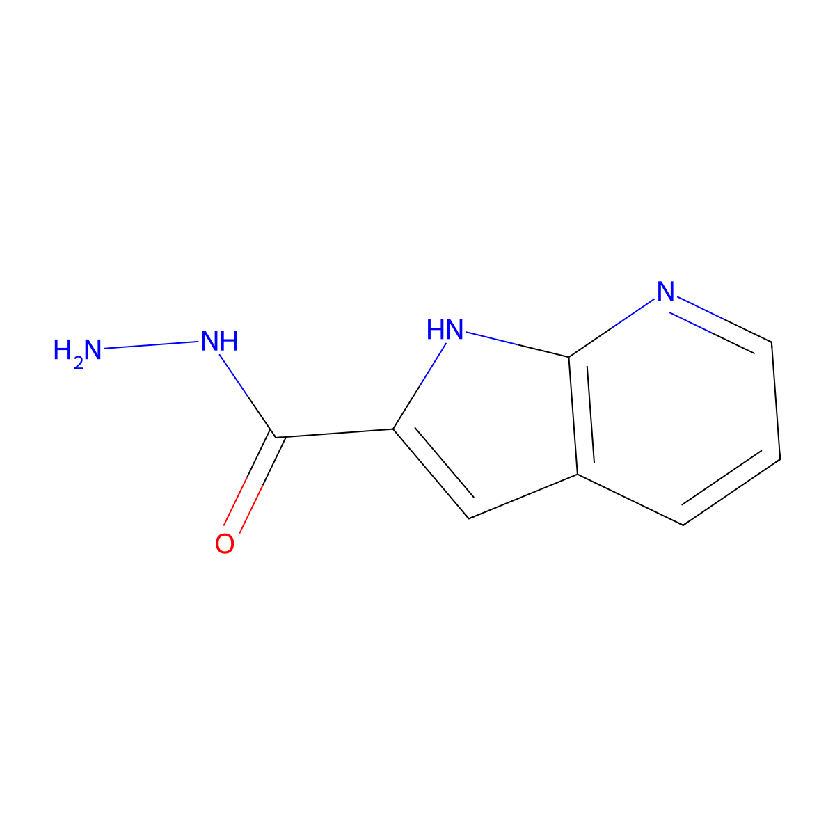 1H-pyrrolo[2,3-b]pyridine-2-carbohydrazide molecular structure, CAS 1086392-34-8