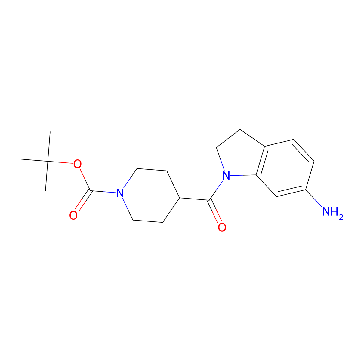 tert-Butyl 4-(6-aminoindoline-1-carbonyl)piperidine-1-carboxylate molecular structure, CAS 1086392-38-2
