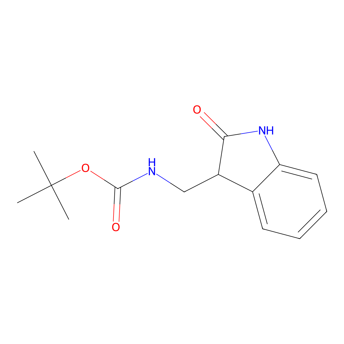 tert-Butyl N-[(2-oxo-2,3-dihydro-1H-indol-3-yl)methyl]carbamate molecular structure, CAS 1086392-48-4
