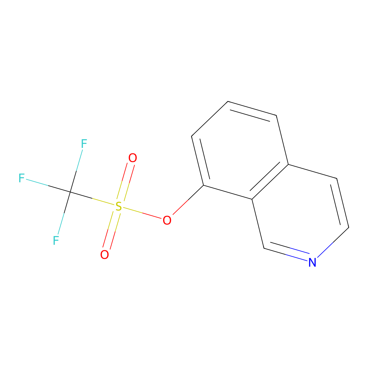Methanesulfonic acid, 1,1,1-trifluoro-, 8-isoquinolinyl ester molecular structure, CAS 1086392-54-2