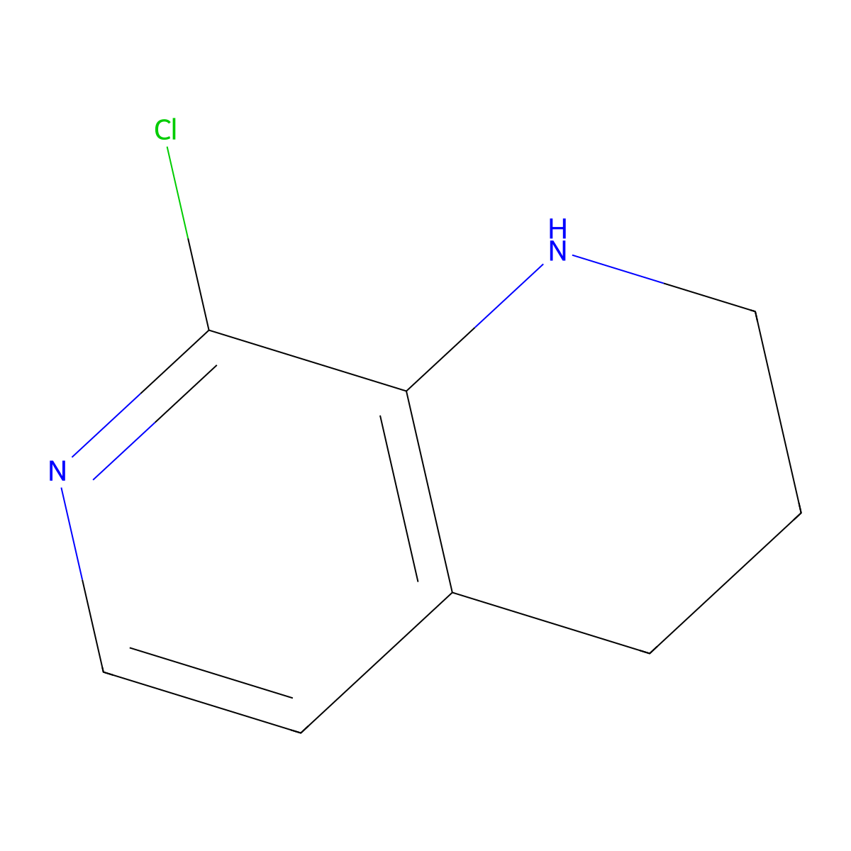 8-Chloro-1,2,3,4-tetrahydro-1,7-naphthyridine molecular structure, CAS 1086392-56-4