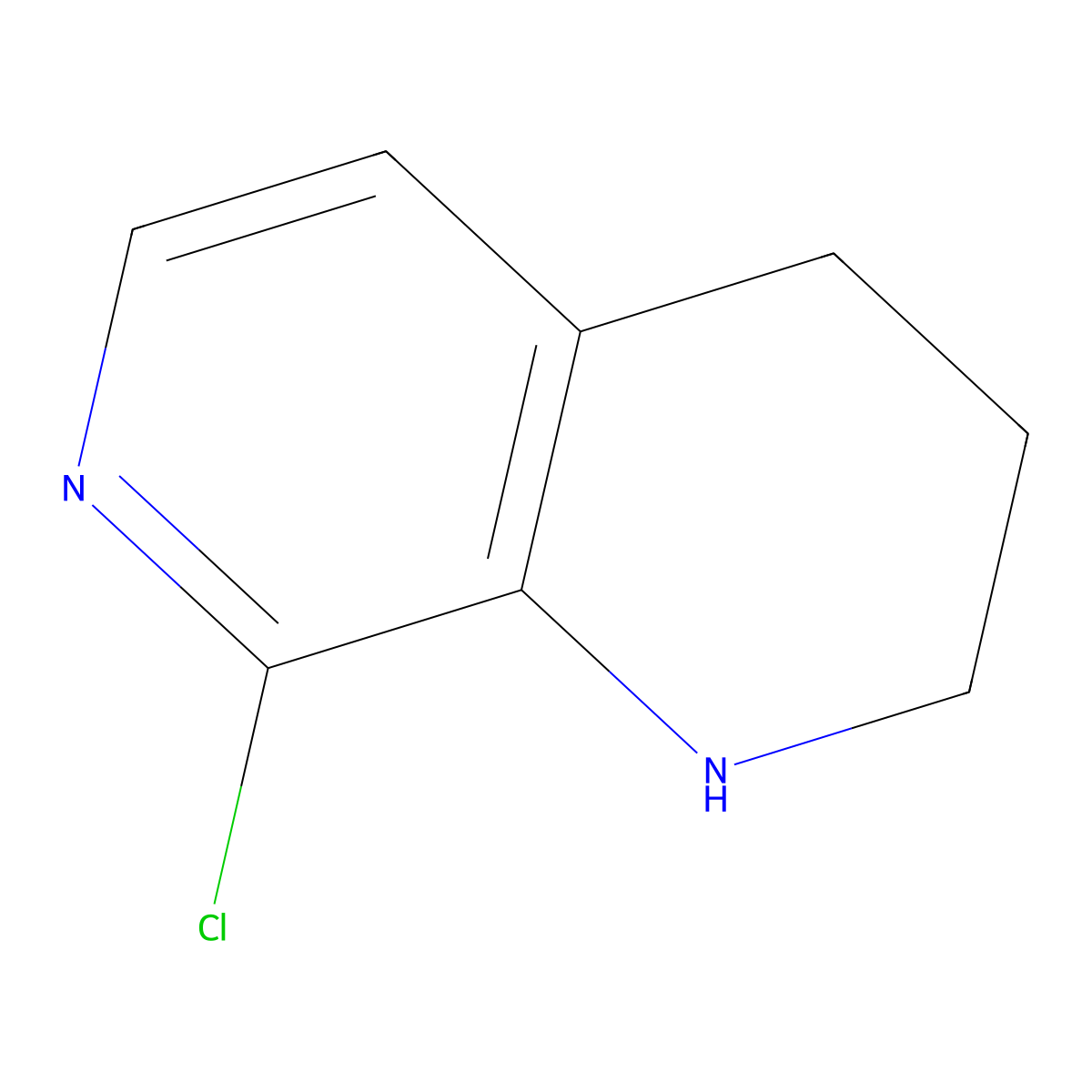 8-Chloro-1,2,3,4-tetrahydro-1,7-naphthyridine molecular structure, CAS 1086392-56-4