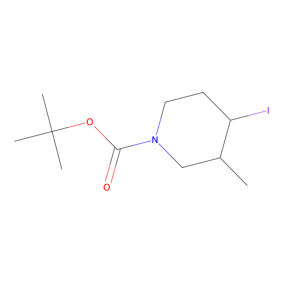 Tert-butyl 4-iodo-3-methylpiperidine-1-carboxylate molecular structure, CAS 1086392-74-6