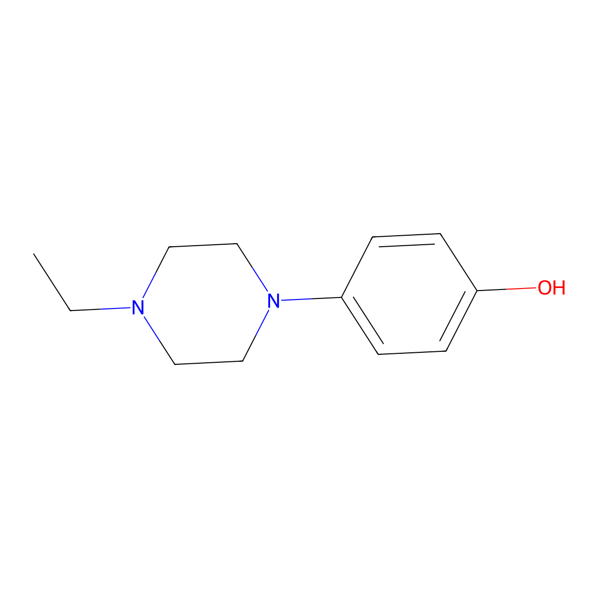 4-(4-Ethylpiperazin-1-yl)phenol molecular structure, CAS 1086392-78-0
