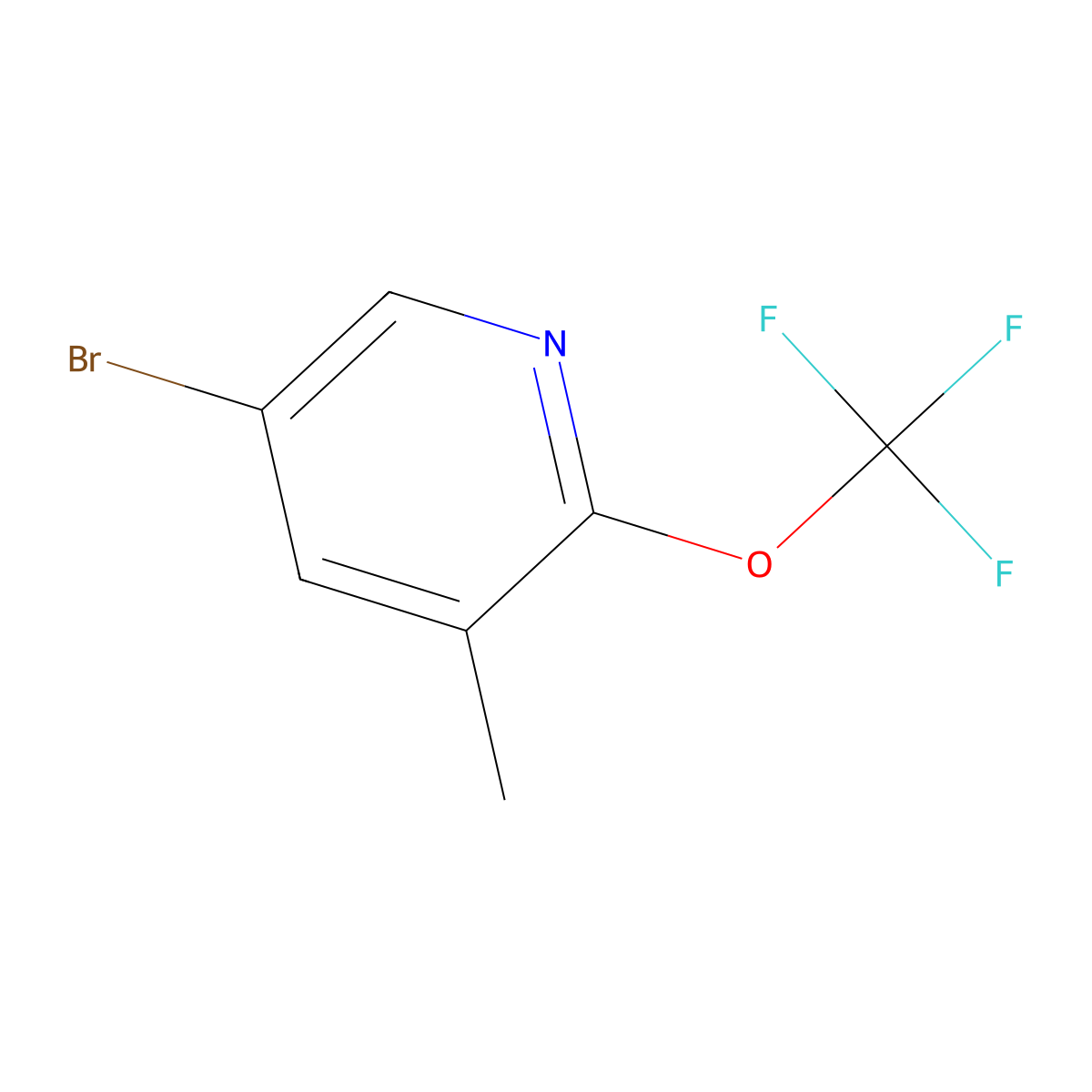 5-Bromo-3-methyl-2-(trifluoromethoxy)pyridine molecular structure, CAS 1086392-94-0