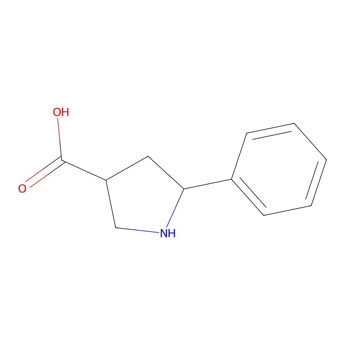 5-Phenylpyrrolidine-3-carboxylic acid molecular structure, CAS 1086393-08-9