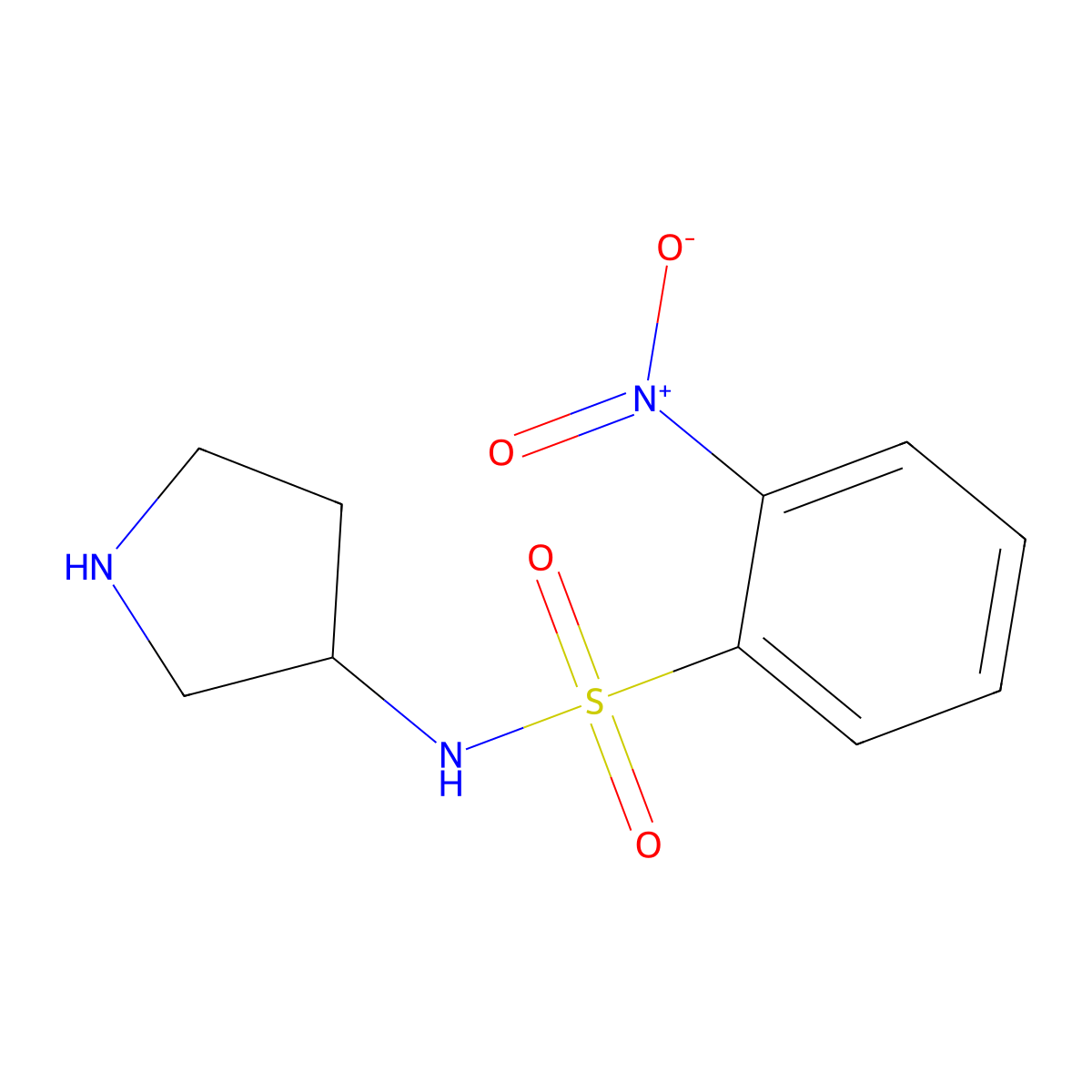 2-Nitro-N-(pyrrolidin-3-yl)benzenesulfonamide molecular structure, CAS 1086393-10-3
