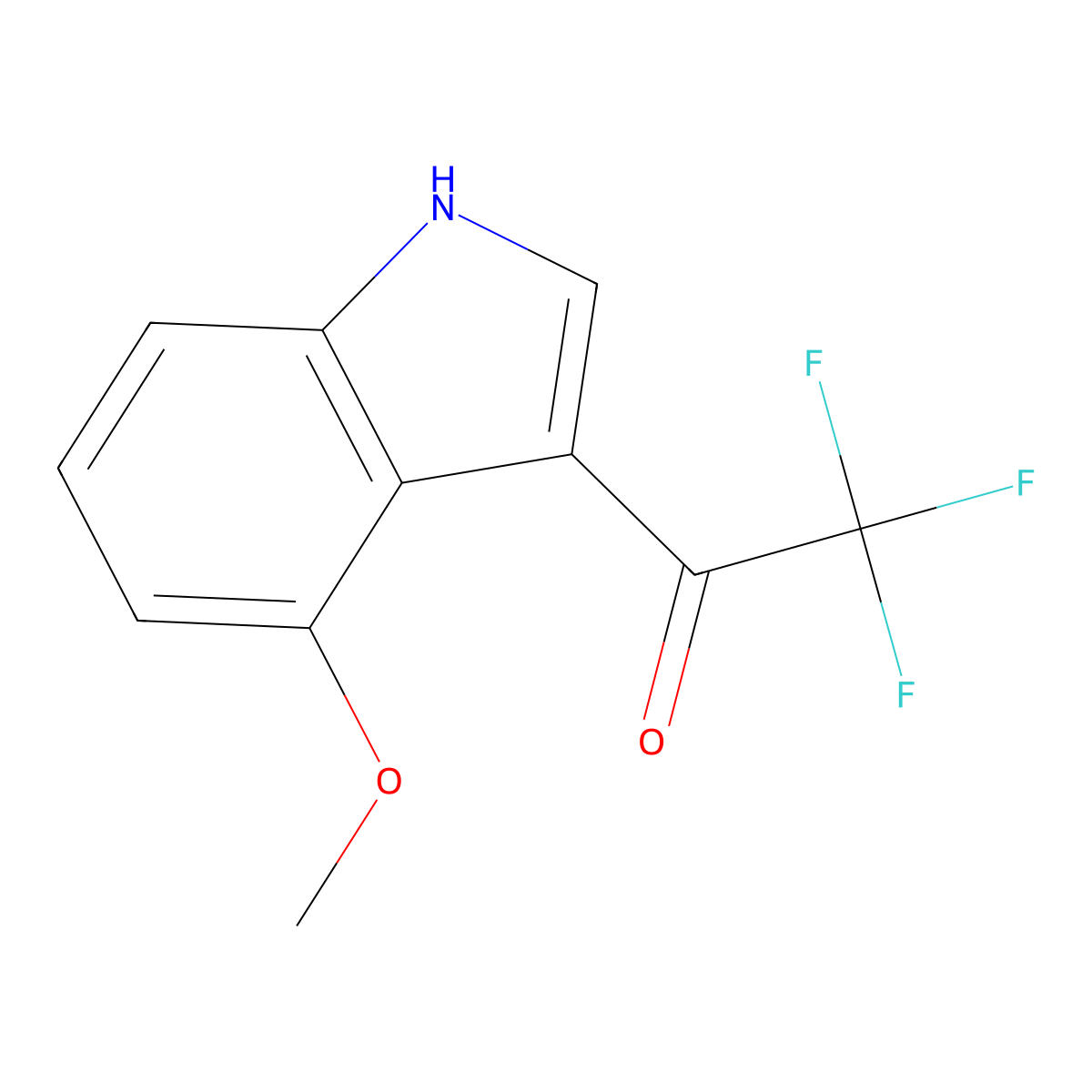 2,2,2-Trifluoro-1-(4-methoxy-3-indolyl)ethanone molecular structure, CAS 1086393-41-0