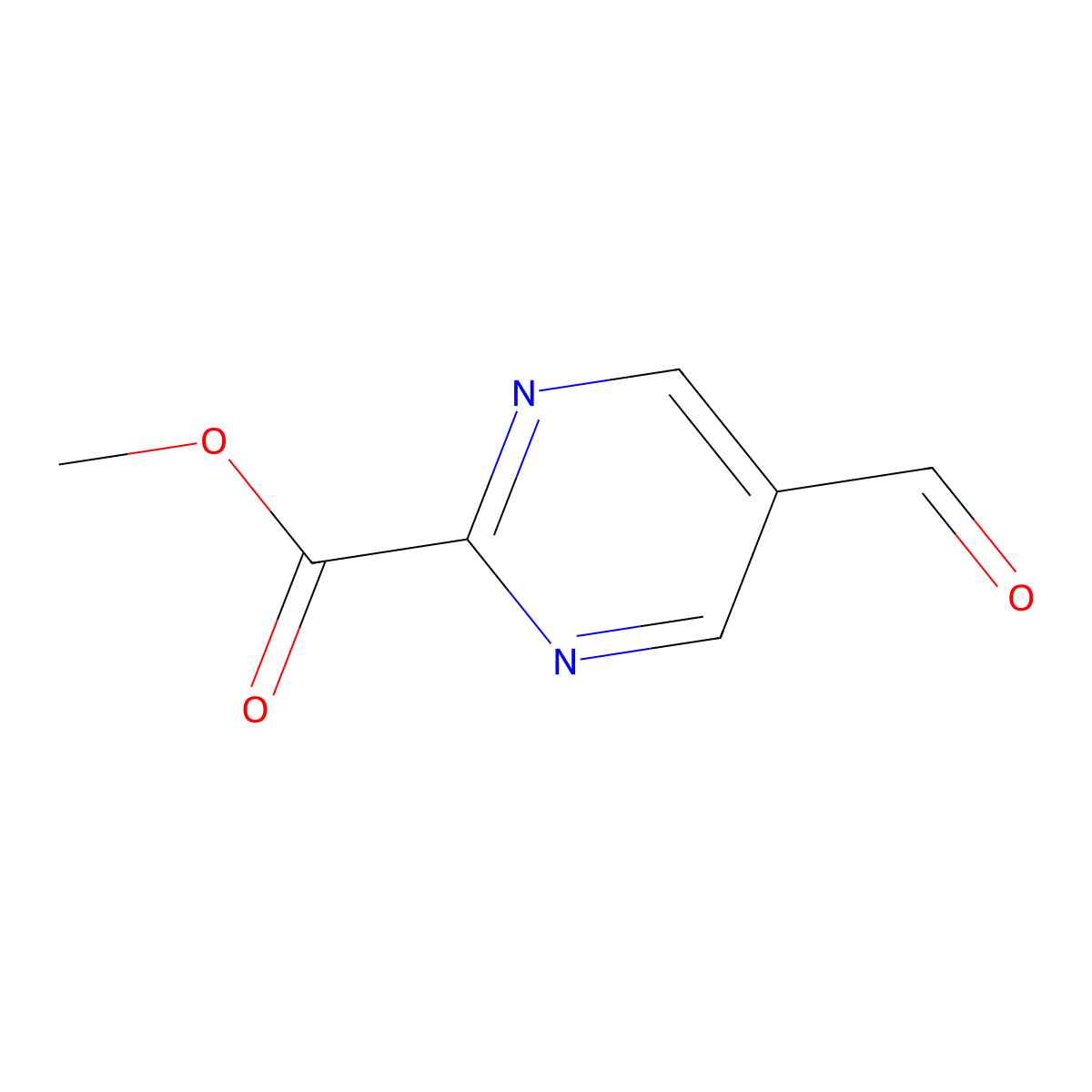 Methyl 5-formylpyrimidine-2-carboxylate molecular structure, CAS 1086393-49-8