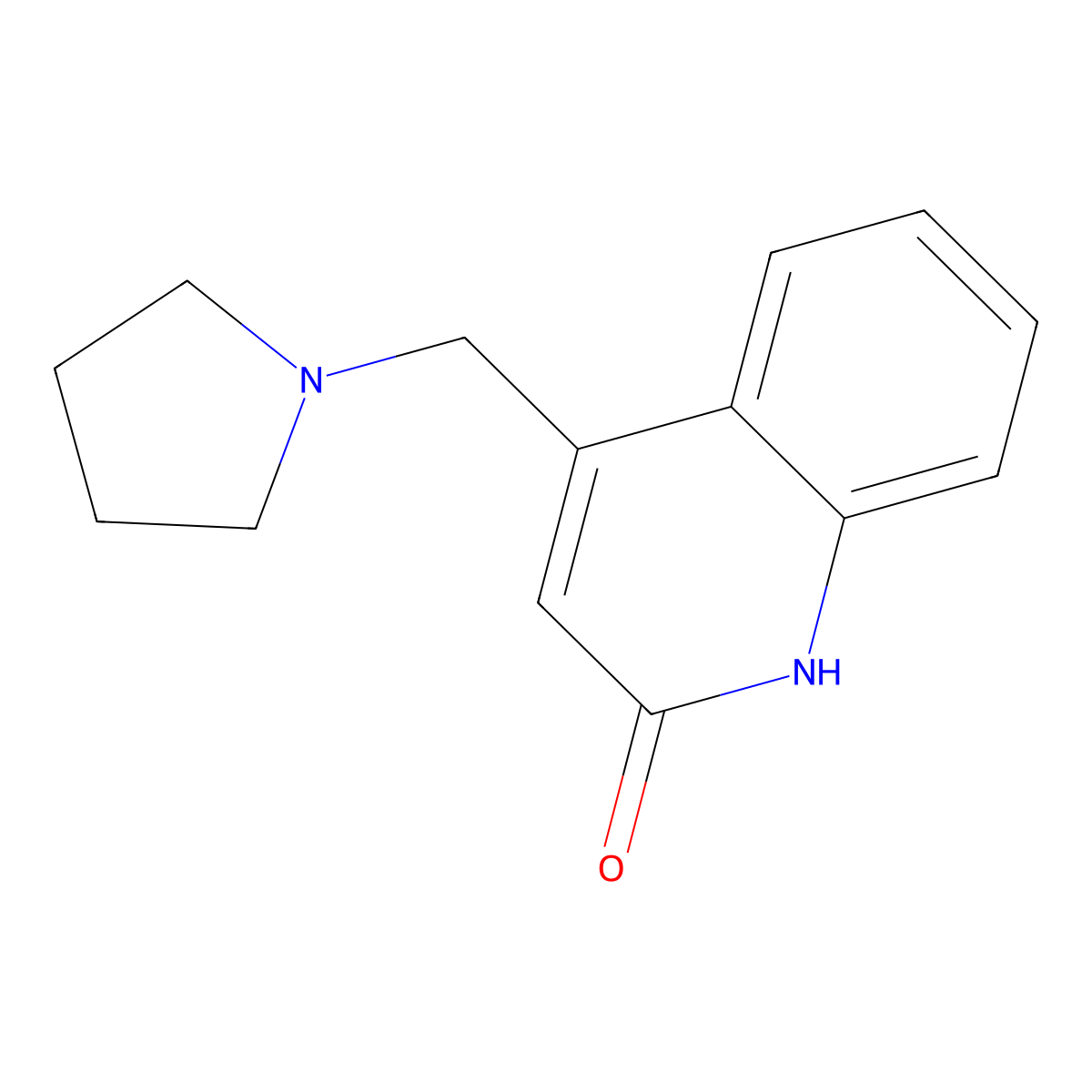 4-(Pyrrolidin-1-ylmethyl)-2(1H)-quinolinone molecular structure, CAS 1086393-55-6