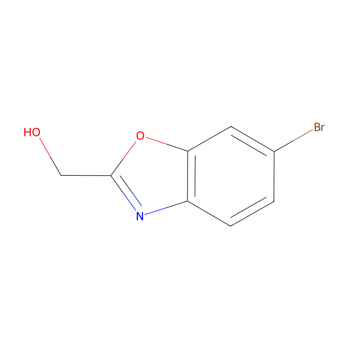 (6-Bromo-1,3-benzoxazol-2-YL)methanol molecular structure, CAS 1086393-57-8