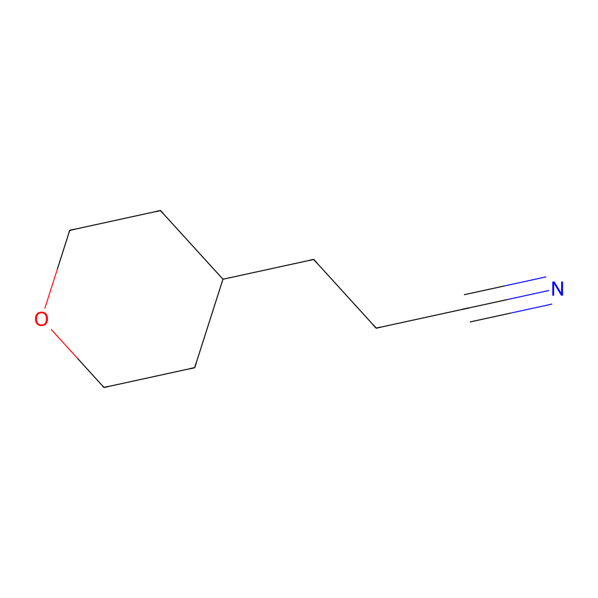 3-(Oxan-4-yl)propanenitrile molecular structure, CAS 1086393-64-7