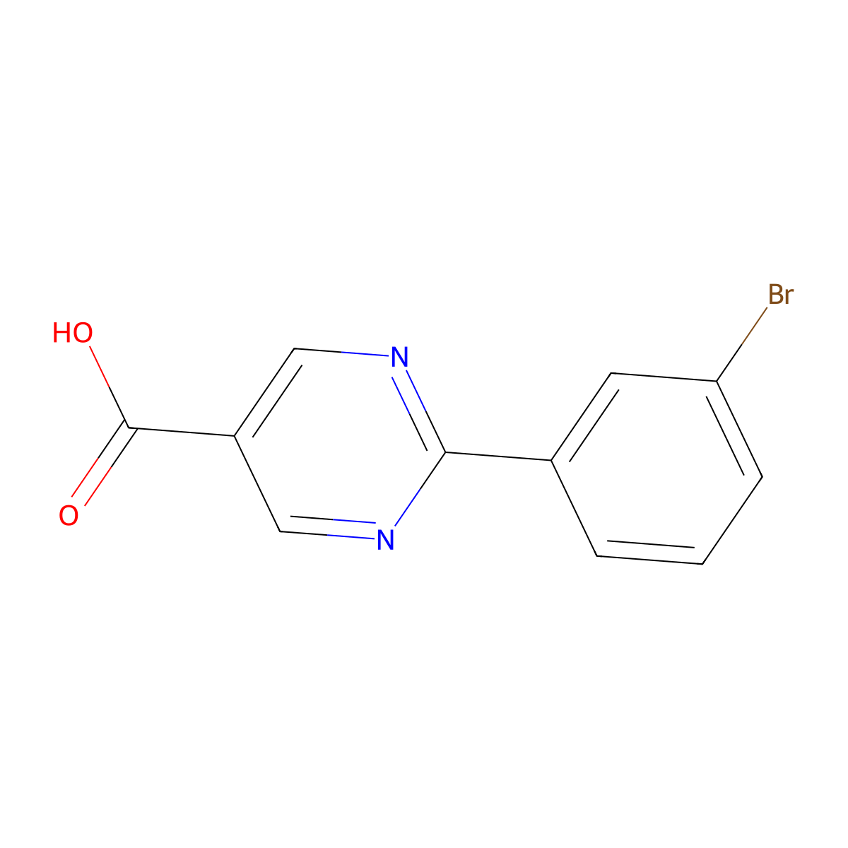 2-(3-Bromophenyl)pyrimidine-5-carboxylic acid molecular structure, CAS 1086393-70-5
