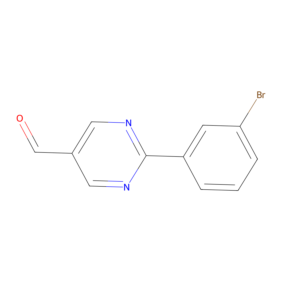 2-(3-Bromophenyl)pyrimidine-5-carbaldehyde molecular structure, CAS 1086393-72-7