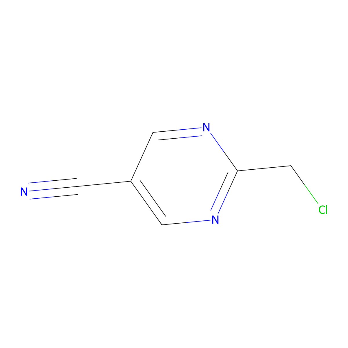 2-(Chloromethyl)-5-pyrimidinecarbonitrile molecular structure, CAS 1086393-94-3