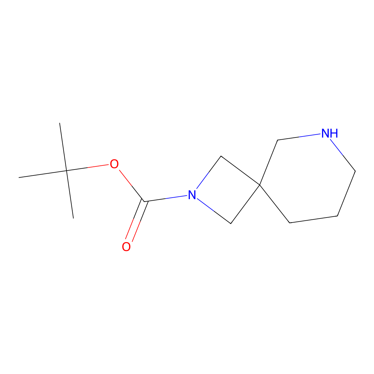 tert-Butyl 2,6-diazaspiro[3.5]nonane-2-carboxylate molecular structure, CAS 1086394-57-1