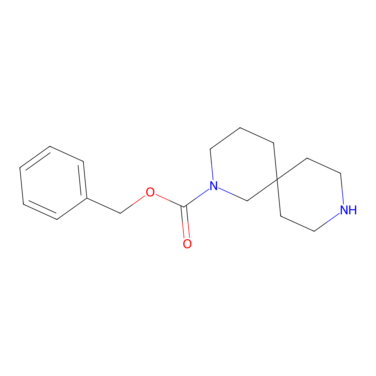 Benzyl 2,9-diazaspiro[5.5]undecane-2-carboxylate molecular structure, CAS 1086394-61-7